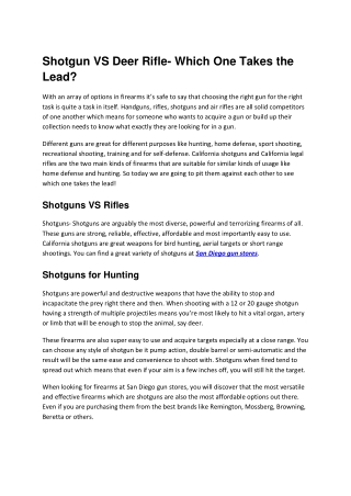 Shotgun VS Deer Rifle- Which One Takes the Lead