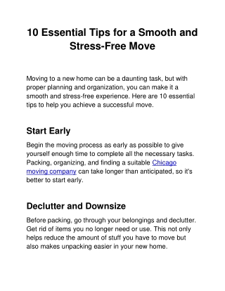 10 Essential Tips for a Smooth and Stress