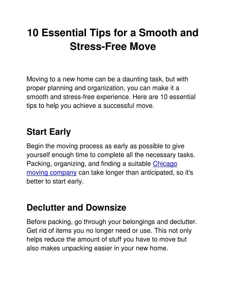 10 essential tips for a smooth and stress free