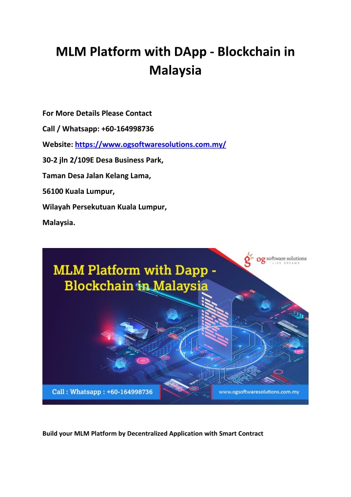 mlm platform with dapp blockchain in malaysia