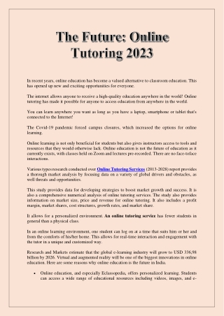in recent years online education has become