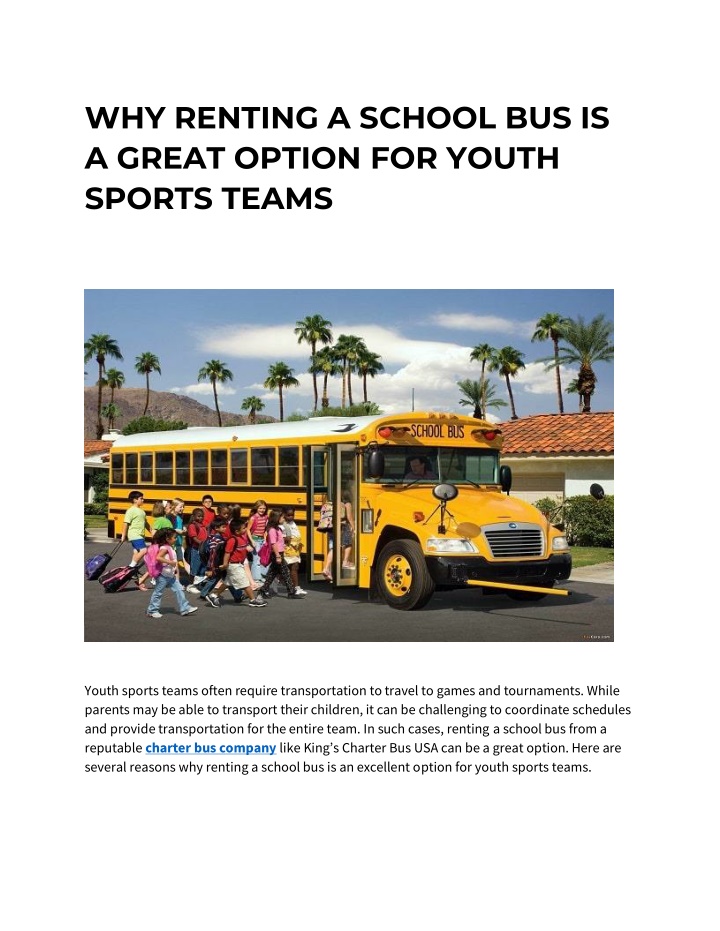 why renting a school bus is a great option