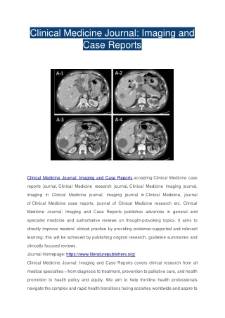 Clinical Medicine Journal Imaging and Case Reports