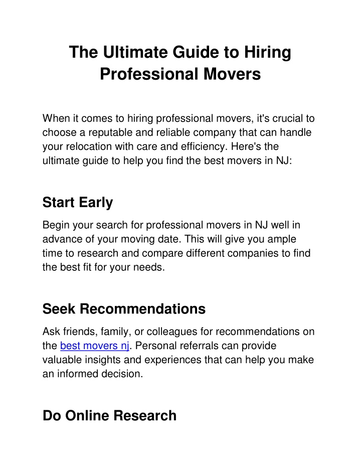 the ultimate guide to hiring professional movers