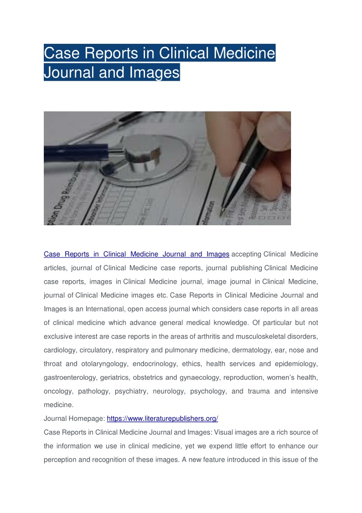 case reports in clinical medicine journal