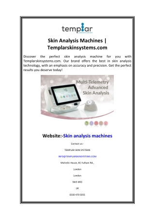 Skin Analysis Machines Templarskinsystems.com