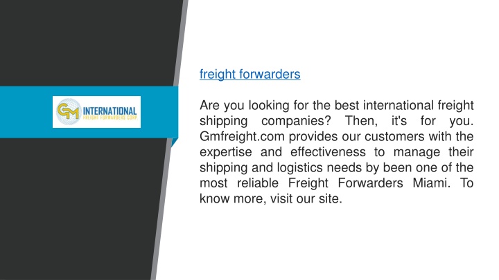 freight forwarders are you looking for the best