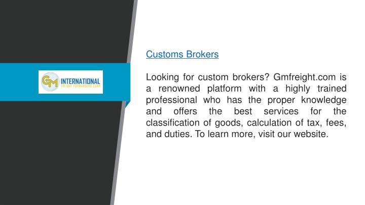 customs brokers looking for custom brokers