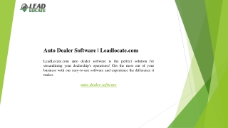 Auto Dealer Software  Leadlocate.com