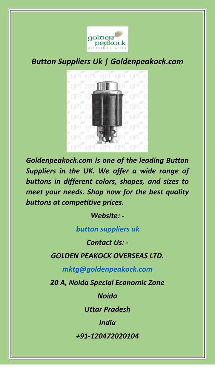 button suppliers uk goldenpeakock com