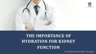 The Importance of Hydration for Kidney Function