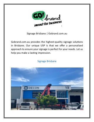 Signage Brisbane Gobrand.com