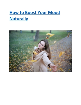 How to Boost Your Mood Naturally