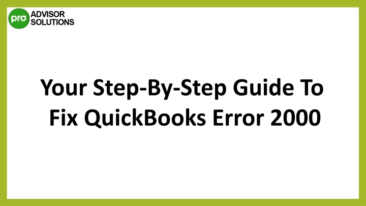 your step by step guide to fix quickbooks error