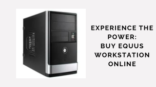 Experience the Power Buy Equus Workstation Online