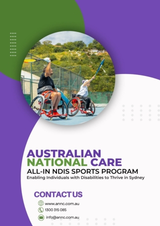 Australian National Care  All-In NDIS Sports Program, Enabling Individuals with Disabilities to Thrive in Sydney