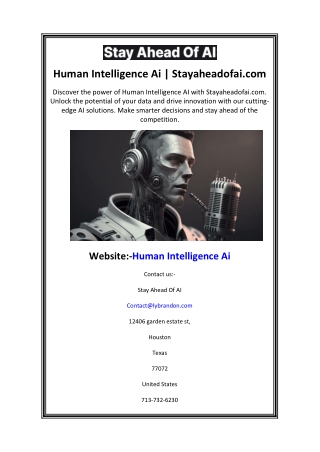 Human Intelligence Ai  Stayaheadofai.com