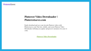 Pinterest Video Downloader  Pinterestsaves.com