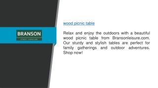 Wood Picnic Table  Bransonleisure.com