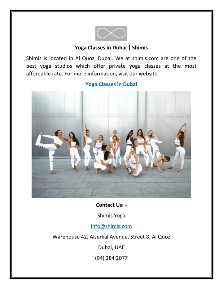 yoga classes in dubai shimis