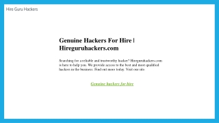 Genuine Hackers For Hire  Hireguruhackers.com