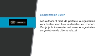 Loungestoelen Buiten  Avh-outdoor.nl.
