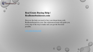Real Estate Buying Help  Realhomebusinesses.com