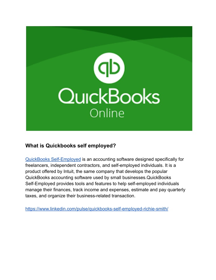 what is quickbooks self employed