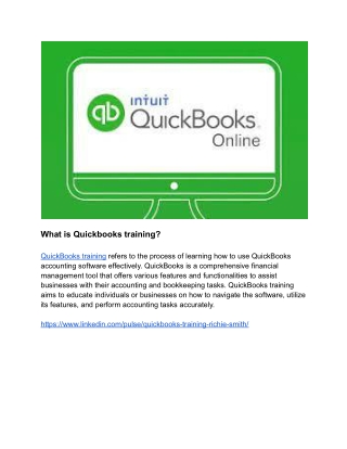 What is Quickbooks training