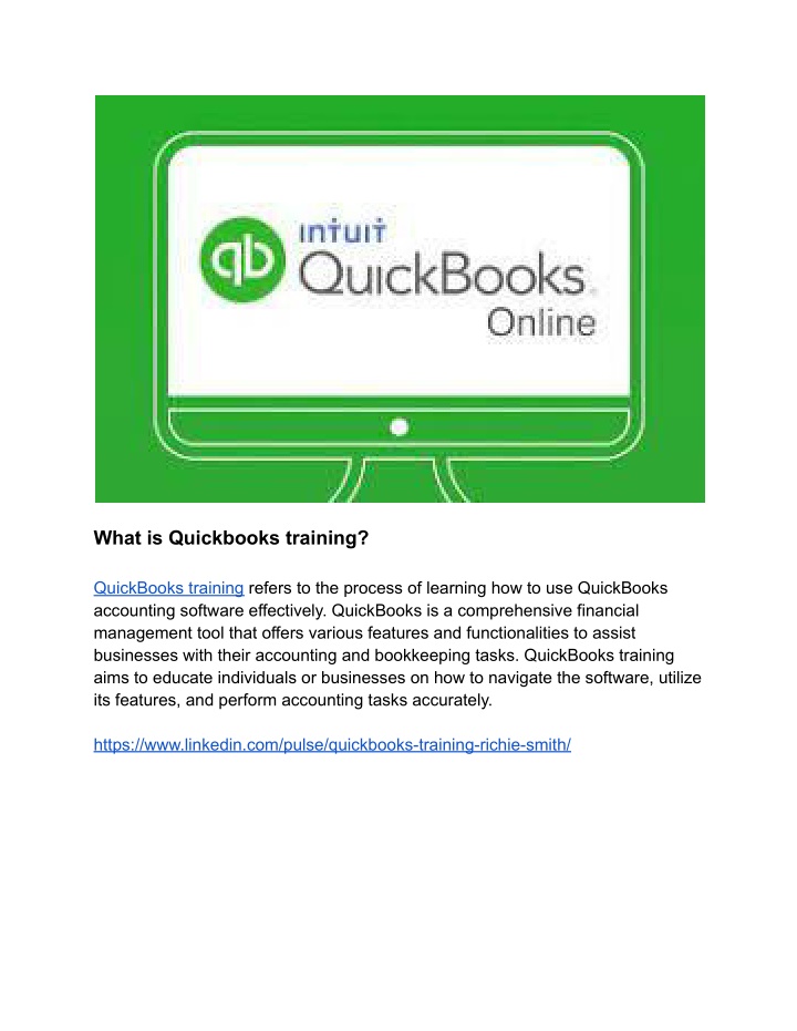 what is quickbooks training
