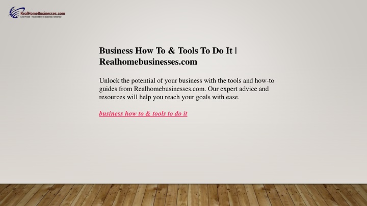 business how to tools to do it realhomebusinesses