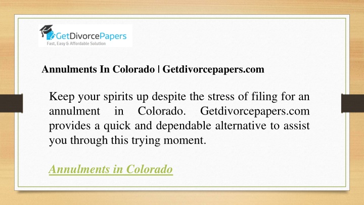 annulments in colorado getdivorcepapers com