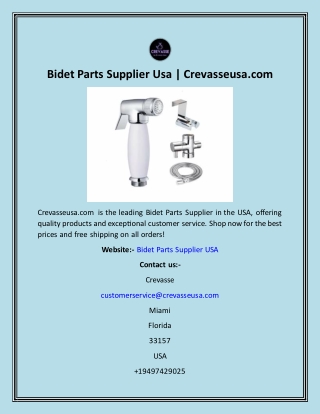 Bidet Parts Supplier Usa  Crevasseusa