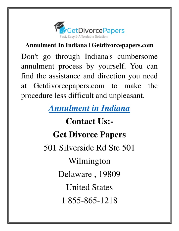 annulment in indiana getdivorcepapers