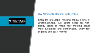 Buy Affordable Meeting Table Online  Officemalls.com