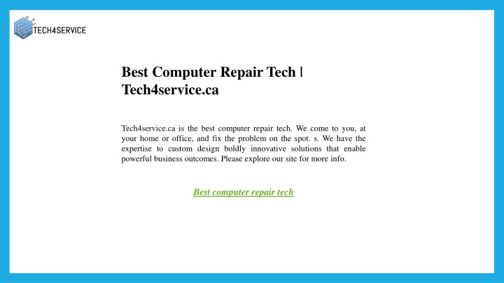 best computer repair tech tech4service