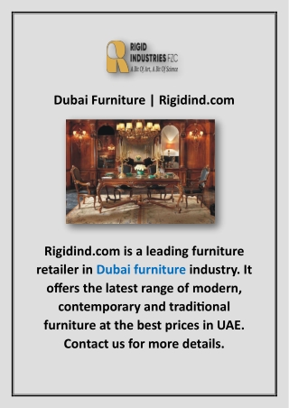 Dubai Furniture | Rigidind.com