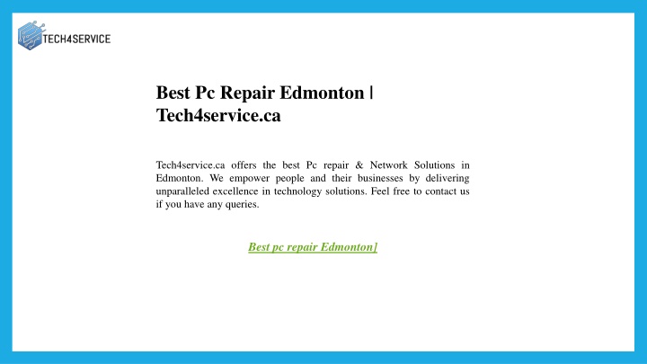 best pc repair edmonton tech4service