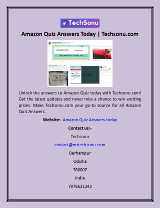 amazon quiz answers today techsonu com