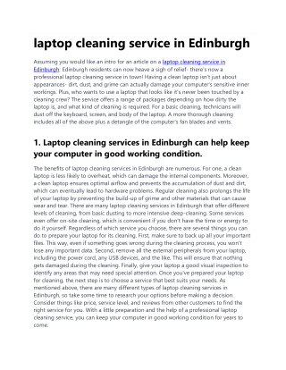 1. laptop cleaning service in Edinburgh