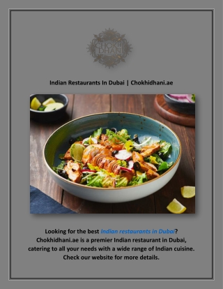 Indian Restaurant | Chokhidhani.ae