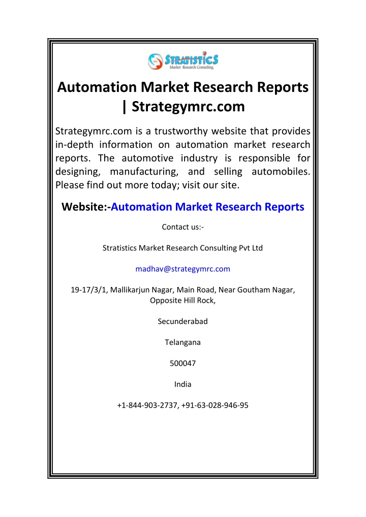 automation market research reports strategymrc com