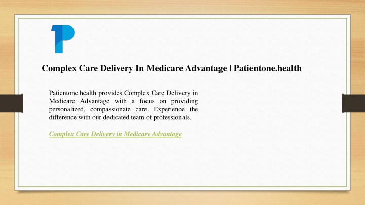 complex care delivery in medicare advantage