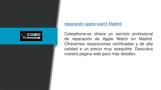 Reparar Apple Watch Madrid Cobophone.es
