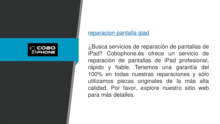 reparacion pantalla ipad busca servicios