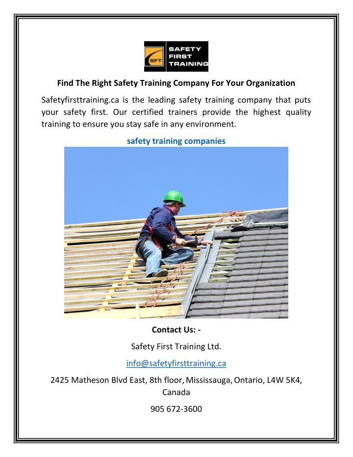 find the right safety training company for your