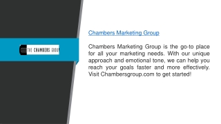 Chambers Marketing Group  Chambersgroup.com