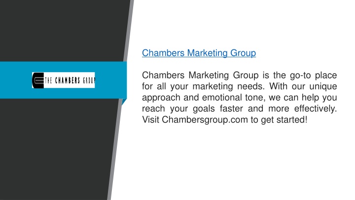 chambers marketing group chambers marketing group