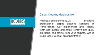 Carpet Cleaning Hertfordshire  Hobbscarpetcleaning.co.uk