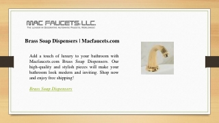 Brass Soap Dispensers  Macfaucets.com